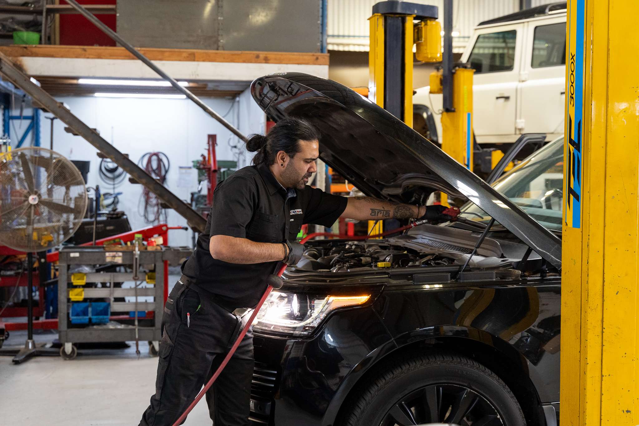 range rover getting serviced